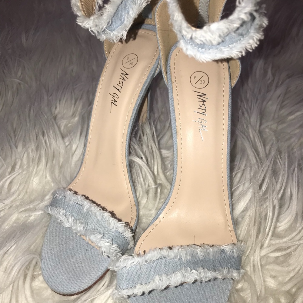 nasty gal denim 90s babe heels